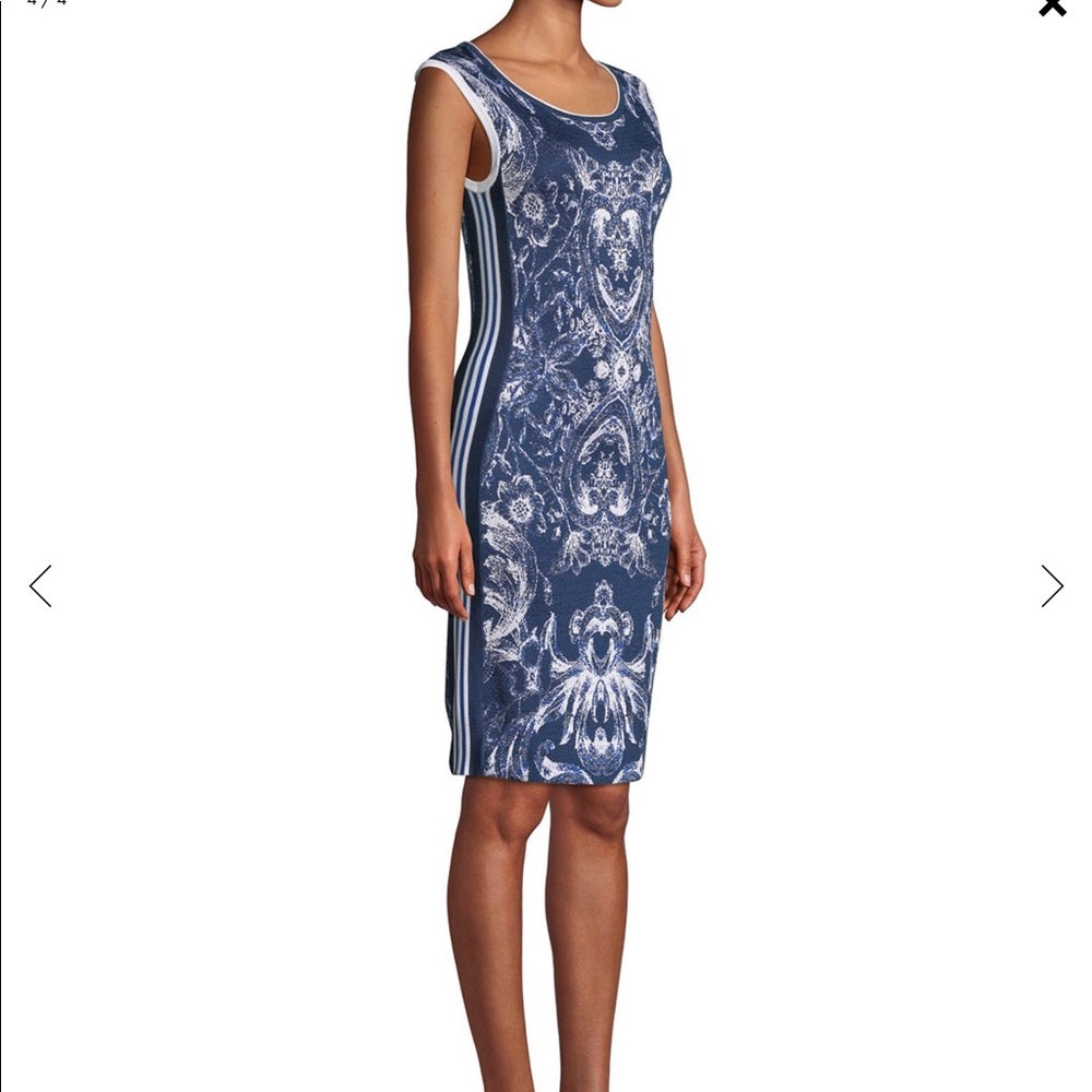 Naeem khan midi Cap Sleeves Sweater Dress